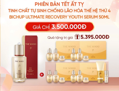 [Hannah Olala x Whoo] Tinh chất tự sinh chống lão hóa thế hệ thứ 4 THE WHOO Bichup Ultimate Recovery Youth Serum 50ml