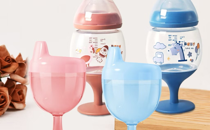 Bình Sữa 180ml + Cốc Mỏ Vịt 150ml Cho Bé | Chống Rò Rỉ | Tập Uống Nước 