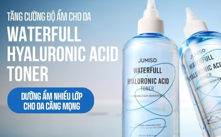 ￼Nước hoa hồng cấp ẩm JUMISO Waterfull Hyaluronic Acid Toner 250ml 