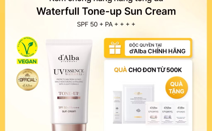 ￼[d'Alba Official] Kem chống nắng nâng tông da Waterfull Tone-up Sun Cream SPF 50+ 50ml 