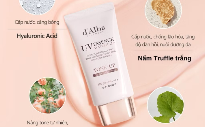 ￼[d'Alba Official] Kem chống nắng nâng tông da Waterfull Tone-up Sun Cream SPF 50+ 50ml 