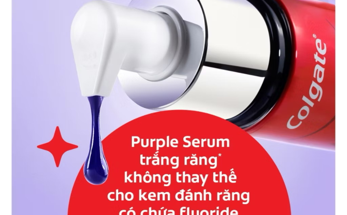 ￼Tinh chất trắng răng tăng cường Colgate Optic White Purple Serum-Trung hòa sắc vàng, rạng rỡ tức thì 40ML 