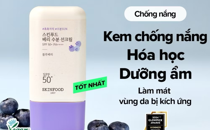 ￼[SKINFOOD Official] Kem chống nắng hóa học quả berry dưỡng ẩm & chống lão hoá Berry Moisturizing Chemical Sunscreen SPF 50+ PA++++ 50ml 