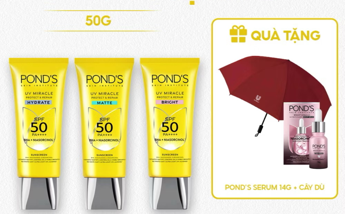 ￼KEM CHỐNG NẮNG PHỔ RỘNG POND'S UV MIRACLE SPF50+ PA++++ 