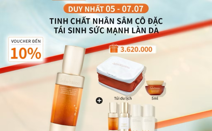 ￼Tinh Chất Nhân Sâm Cô Đặc Dưỡng Da Săn Chắc 50ML Sulwhasoo Concentrated Ginseng Rejuvenating Serum 
