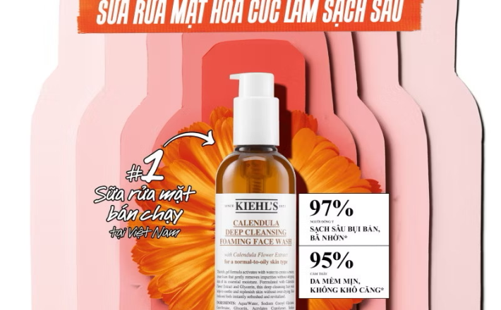 ￼Sữa rửa mặt hoa cúc Kiehl's Calendula Deep Cleansing Foaming Face Wash 230ml 