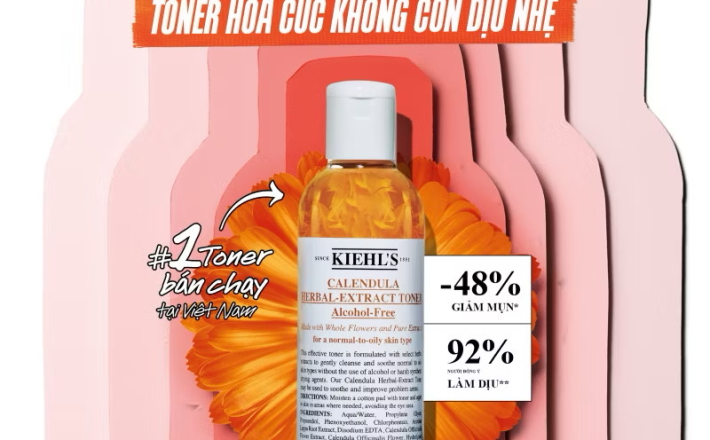 ￼Nước cân bằng hoa cúc Kiehl's Calendula Herbal Extract Alcohol-Free Toner 250ml 