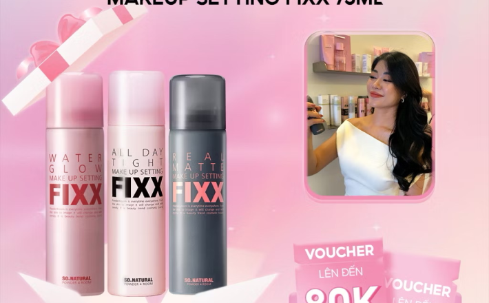 Xịt Khóa Makeup Toàn Diện Fixx So Natural Từng Loại Da AllDay Tight - Real Matte - Water Glow Makeup