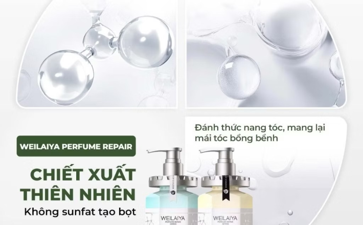 ￼Cặp dầu gội xả phục hồi tóc Weilaiya chiết xuất nấm Truffle chống lão hóa da đầu 450ml/chai 