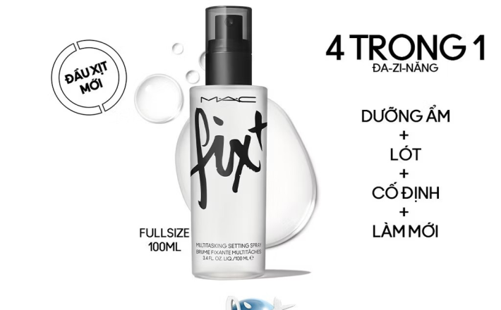 ￼Xịt makeup đa năng MAC Fix+ Alcohol Free Multitasking Setting Spray 100ml không cồn, dưỡng ẩm làm mềm da và cố định lớp 