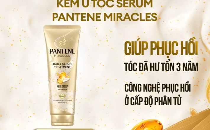 ￼Kem Ủ Tóc Serum PANTENE Miracles Phục Hồi Liên Kết Tóc Tuýp 180ML 