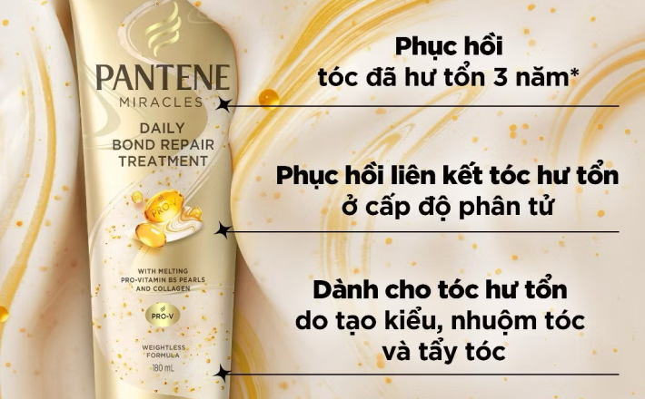 ￼Kem Ủ Tóc Serum PANTENE Miracles Phục Hồi Liên Kết Tóc Tuýp 180ML 