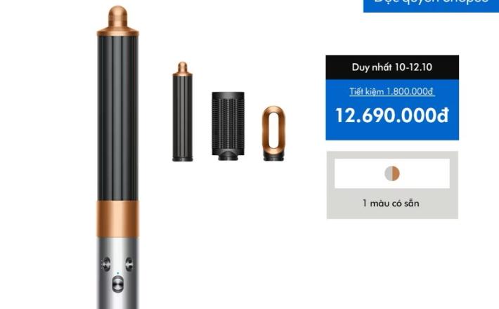 ￼[1-31.10 Độc quyền Shopee] Máy sấy và tạo kiểu tóc Dyson Airwrap ™ Origin HS02 (Không hộp da/No leather box) 