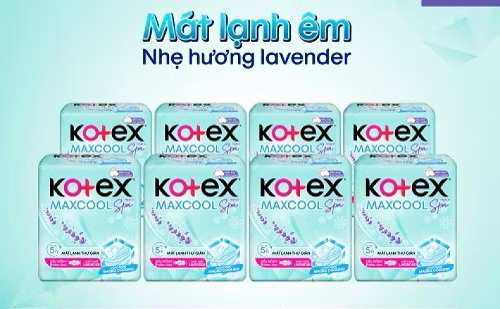 ￼Lốc 8 băng vệ sinh Kotex Maxcool French Spa SMC 8x48 