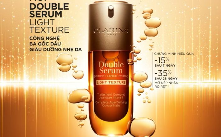 ￼[Light Texture] Tinh Chất Trẻ Hóa Làn Da Clarins Double Serum [Hydric + Lipidic System] 50ml 