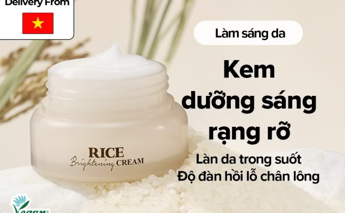 ￼[SKINFOOD Official] Kem sáng da từ gạo 60ml/ Làm sáng/ Se khít lỗ chân lông/ Rice Brightening Cream 