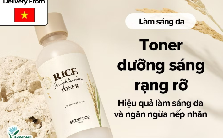 ￼[SKINFOOD Official] Toner sáng da từ gạo 160ml/ Nuôi dưỡng/ Chăm sóc Nếp nhăn/ Rice Brightening Toner 