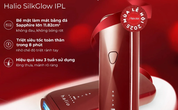 [PHIÊN BẢN ĐỘC QUYỀN] Máy Triệt Lông Halio SilkGlow IPL Sapphire Cooling Hair Removal Device - Rouge 