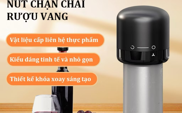 Nút Chặn Chai Rượu Vang CLITON Rượu Vang Nút Chặn Bảo Quản Chân Không Bảo quản hiệu quả 18-19mm 