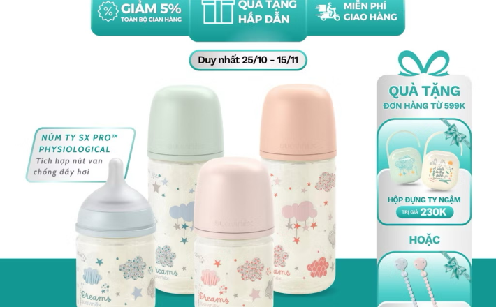 ￼Bình sữa thủy tinh SX PRO SUAVINEX cho bé từ 0 tháng tuổi 