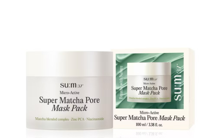 ￼[SU:M37 OFFICIAL] Mặt nạ matcha làm sạch sâu Su:m37 Micro-Active Super Matcha Pore Mask Pack 100ml 