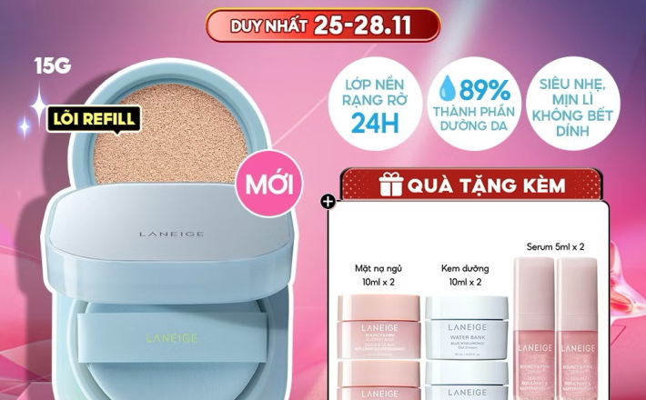 ￼[MỚI] Phấn Nước Laneige Mewy Cushion Kèm lõi 15G x 2 