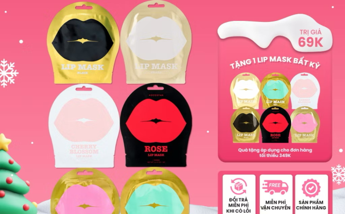￼Mặt nạ môi Kocostar Lip Mask dưỡng ẩm môi căng mọng, đều màu 