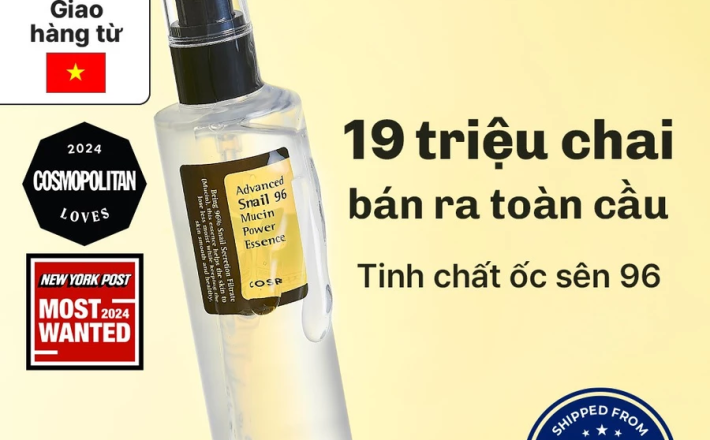 [Giao hàng từ Việt Nam] Tinh chất ốc sên COSRX 96 Mucin 100ml hỗ trợ tái tạo dưỡng ẩm cho da  4.9  9,8k đánh giá