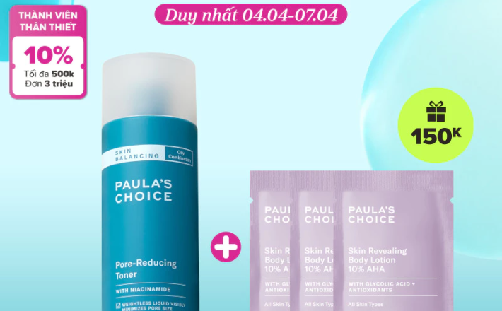 Toner cấp ẩm, se khít lỗ chân lông Paula’s Choice Skin Balancing Pore Reducing Toner 190ml 1350
