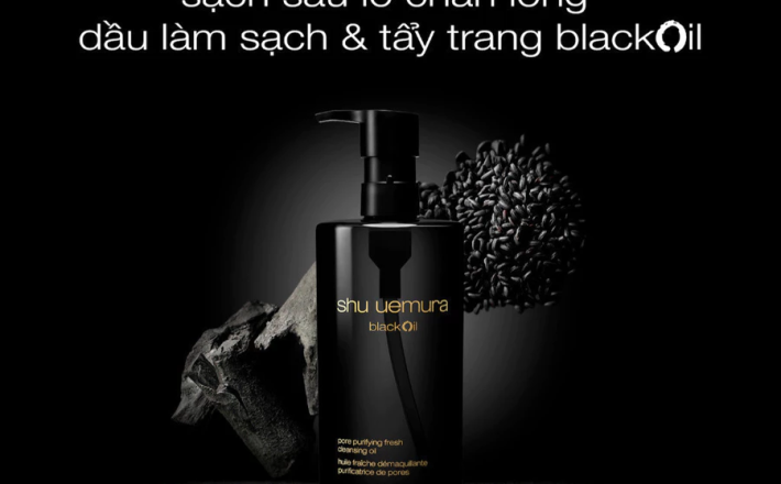dầu làm sạch và tẩy trang shu uemura blackOil cleansing oil 450ml làm sạch sâu lỗ chân lông tẩy tế bào chết nhẹ nhàng