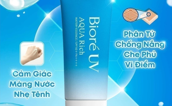 Essence Chống Nắng Màng Nước Dưỡng Ẩm Biore UV Aqua Rich Watery Essence SPF50+/PA++++ 85G
