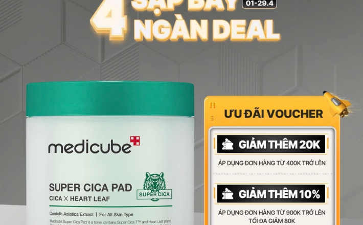 Toner Pad Dịu Da Nhạy Cảm Medicube Super Cica Pad (Vegan) 150g/70 miếng
