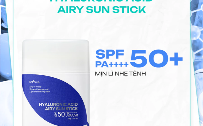 Thanh lăn chống nắng bảo vệ da Isntree Hyaluronic Acid Airy Sun Stick 22g
