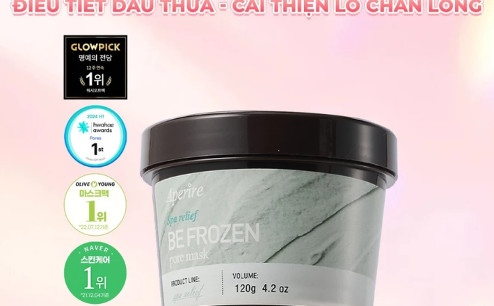 Mặt Nạ Đất Sét Băng Lạnh Nhỏ Lỗ Chân Lông Giảm Dầu Thừa Aperire Be Frozen Pore Mask 120g (XANH)
