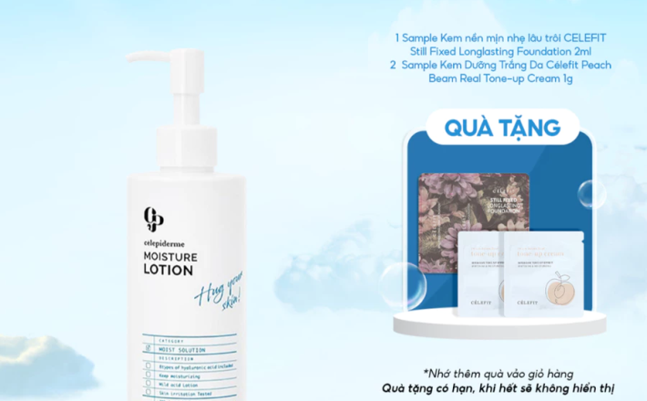 (Tặng 1 sample kem nền+ 2 sample toneup)Nước Hoa Hồng Celepiderme Hug Your Skin Moisture Toner 200ml