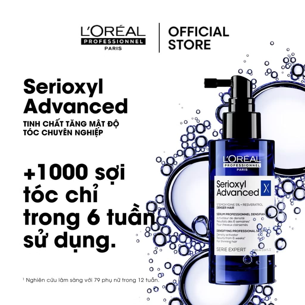 ￼Tinh chất xịt tăng mật độ tóc - làm dày tóc chuyên nghiệp Serioxyl Advanced 90ml - Dành cho tóc thưa, mảnh