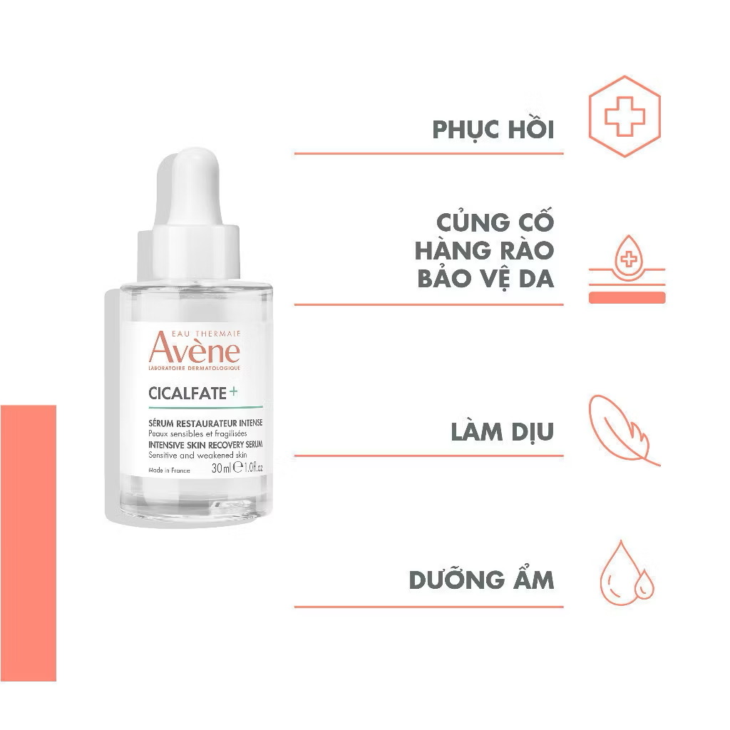 ￼Tinh chất phục hồi Eau Thermale Avène CICALFATE+ Intensive Skin Serum làm dịu, giúp phục hồi da nhạy cảm, kích ứng 30ml
