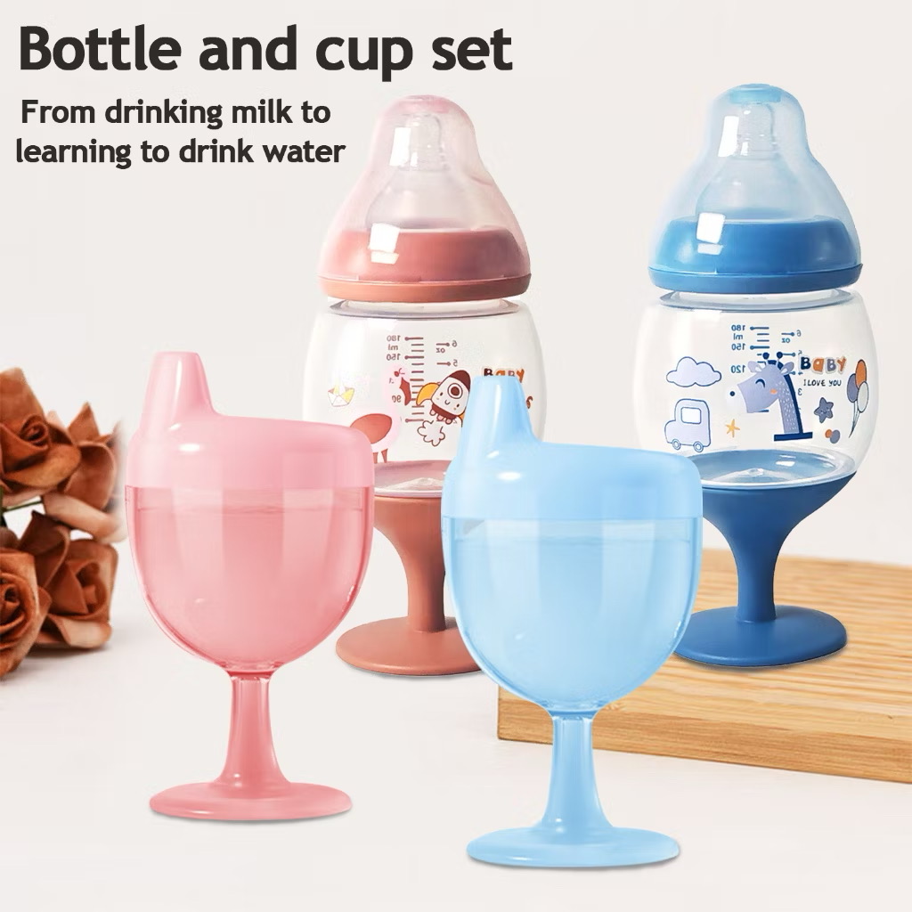 Bình Sữa 180ml + Cốc Mỏ Vịt 150ml Cho Bé | Chống Rò Rỉ | Tập Uống Nước 