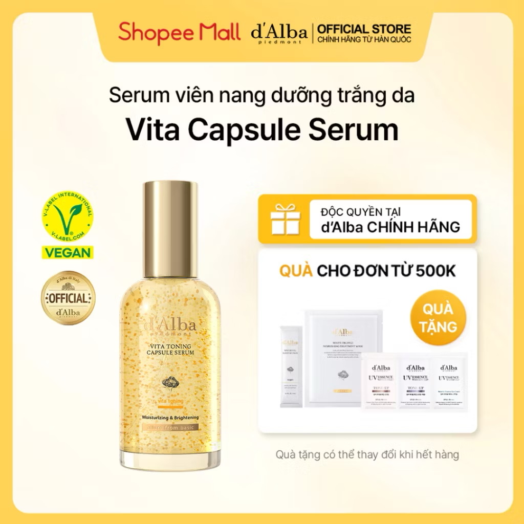 ￼[d'Alba Official] Serum viên nang dưỡng trắng da Vita Capsule Serum 50ml/100ml (Bản nâng cấp) 