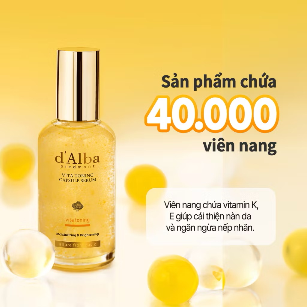 ￼[d'Alba Official] Serum viên nang dưỡng trắng da Vita Capsule Serum 50ml/100ml (Bản nâng cấp) 
