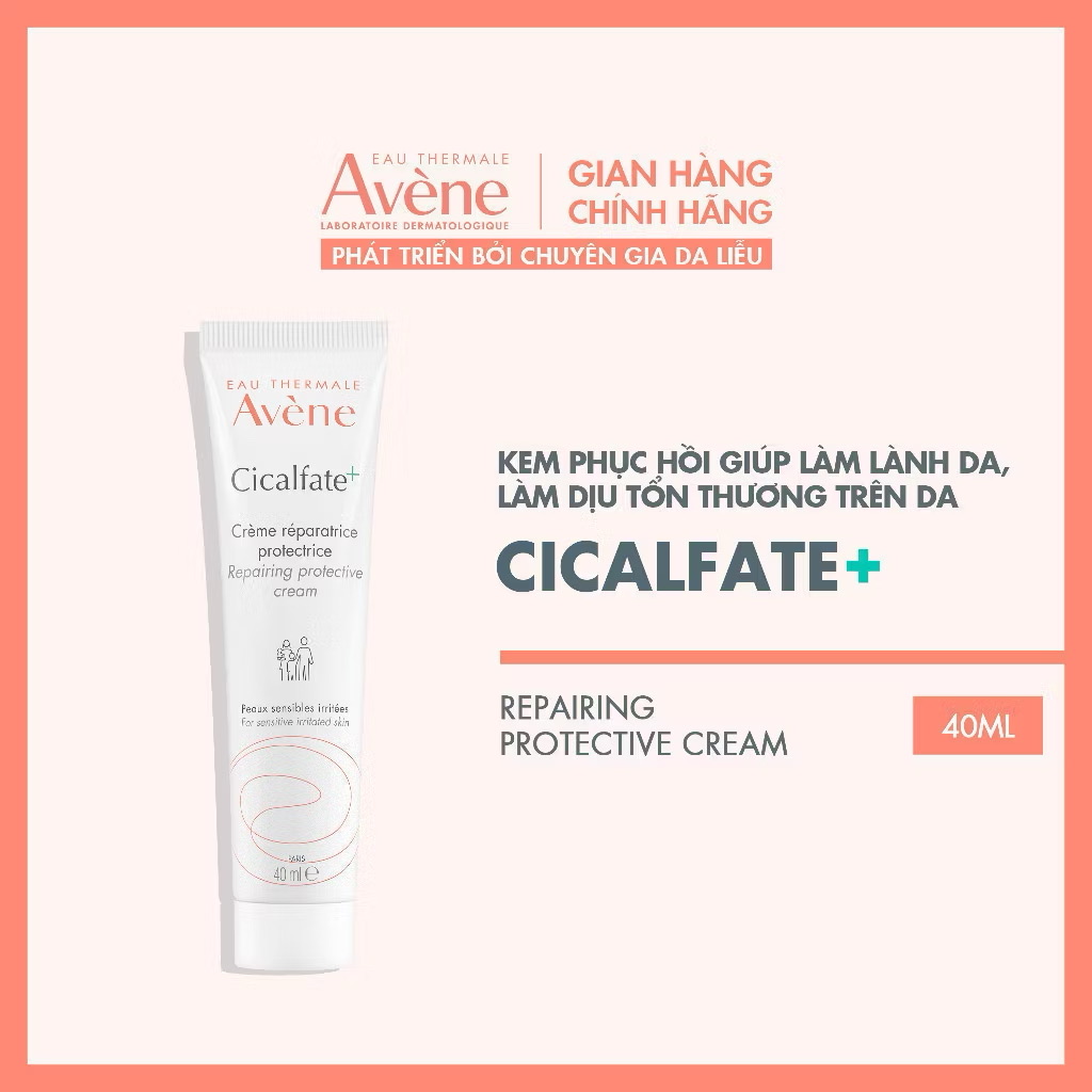 ￼Kem phục hồi Eau Thermale Avène CICALFATE+ Repairing Protective Cream giúp làm lành da, làm dịu tổn thương trên da 40ml 