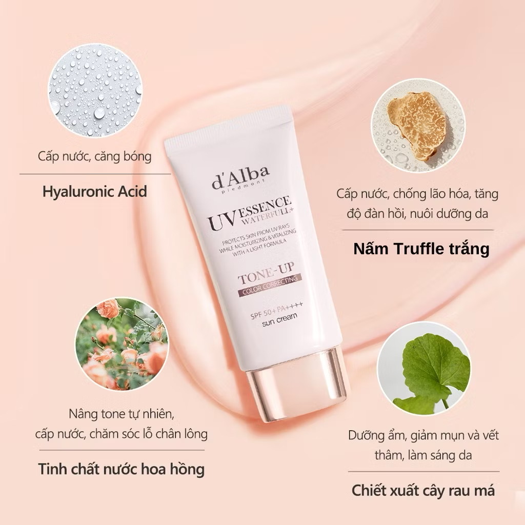 ￼[d'Alba Official] Kem chống nắng nâng tông da Waterfull Tone-up Sun Cream SPF 50+ 50ml 