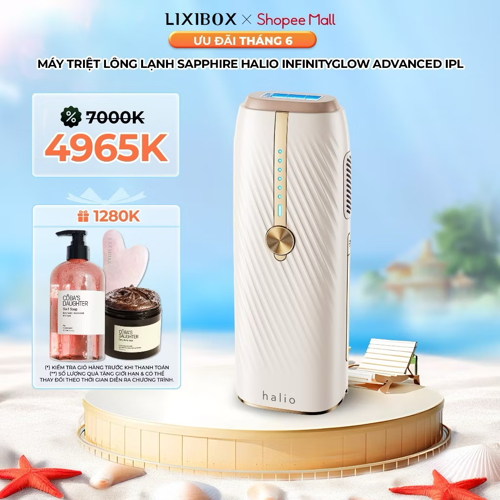 ￼[SPLIVE] Máy Triệt Lông Lạnh Sapphire Halio InfinityGlow Advanced IPL Sapphire Cooling Hair Removal Device 