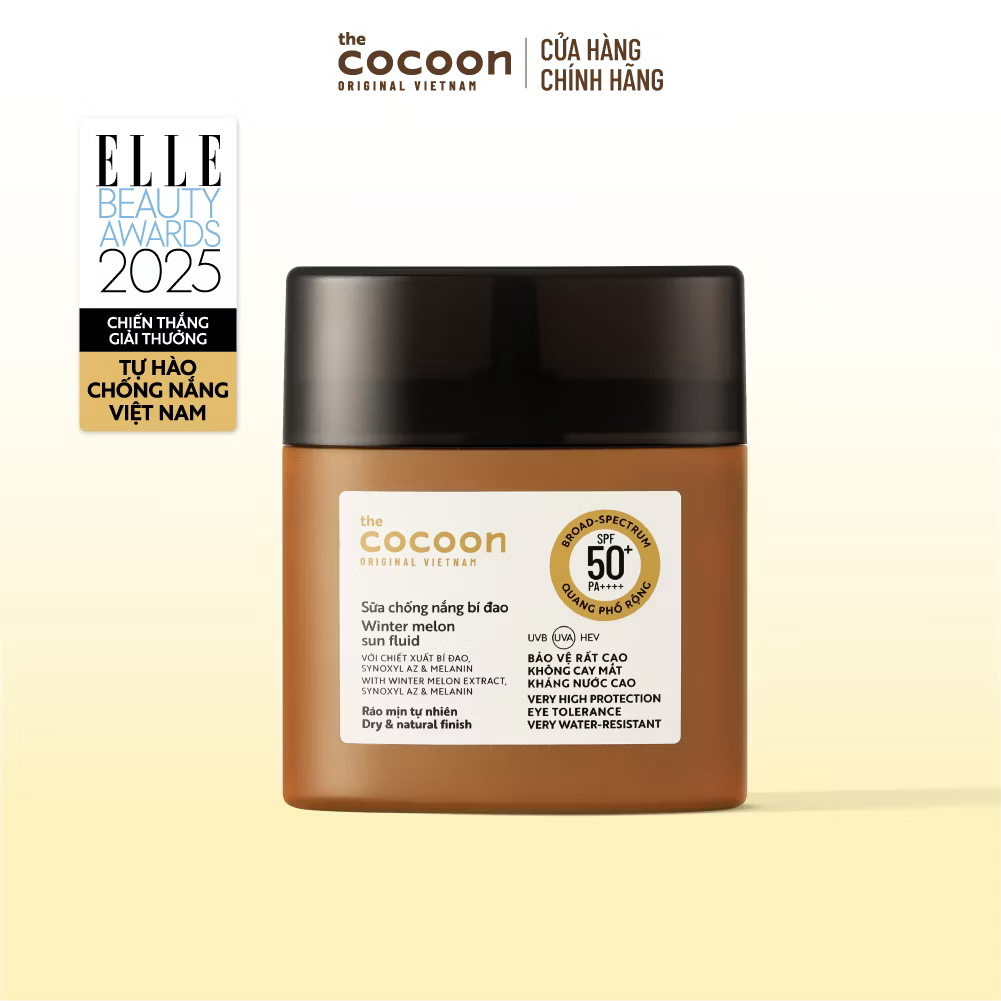 ￼Sữa chống nắng bí đao - Ráo mịn tự nhiên SPF 50+, UVA-PF 62.6 Cocoon 50ml 