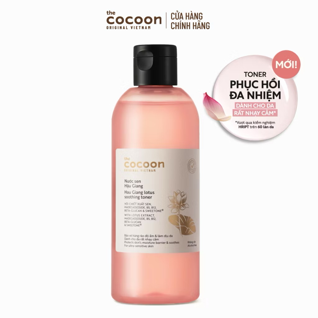 ￼Bigsize - Nước sen Hậu Giang (toner) giúp phục hồi đa nhiệm cho da rất nhạy cảm Cocoon 310ml 