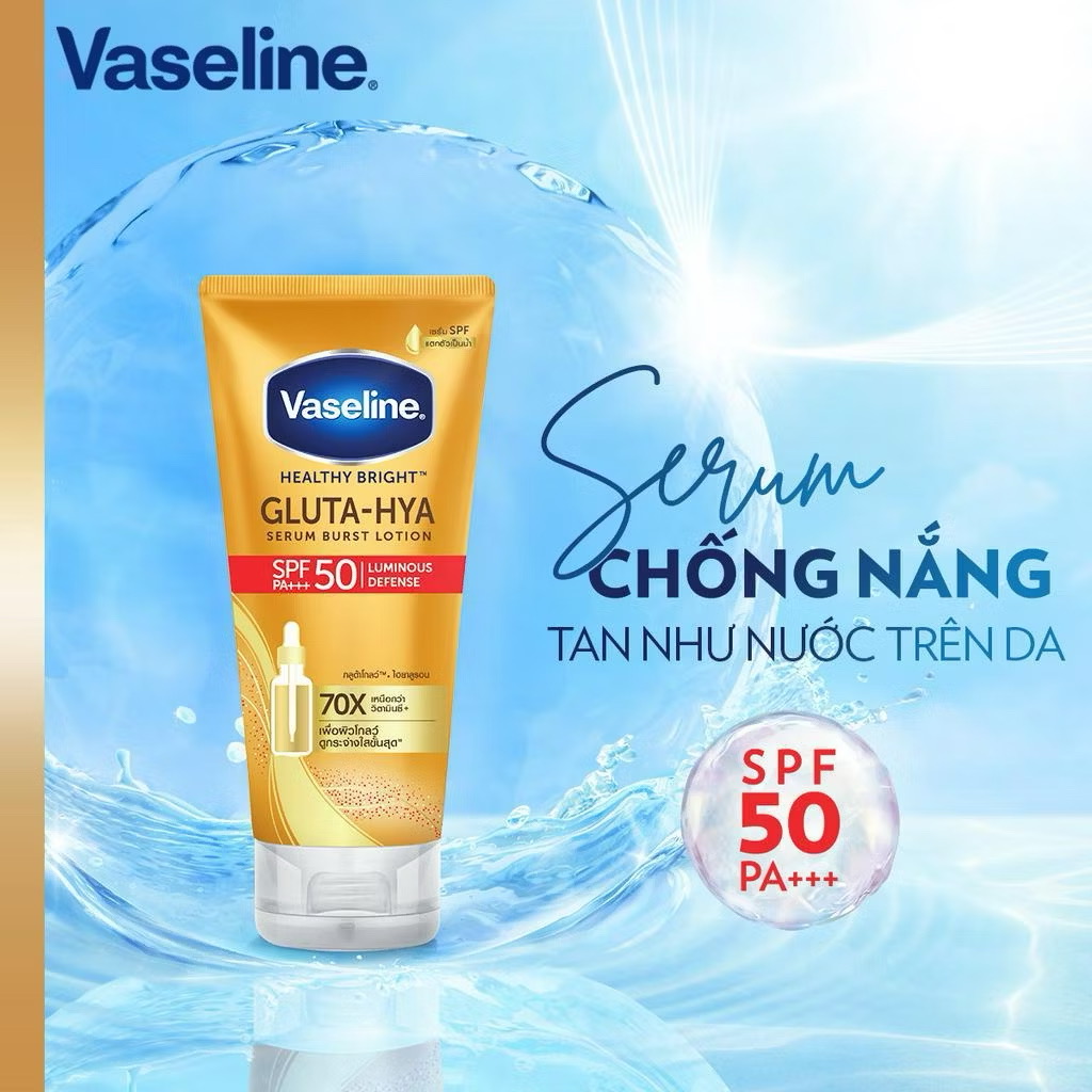 ￼Serum chống nắng Vaseline GLUTA HYA SPF50 260ml 