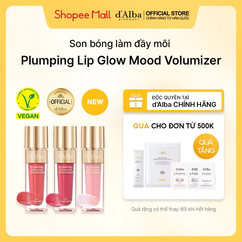 ￼[d'Alba Official] Son bóng làm đầy môi Plumping Lip Glow Volumizer 5ml 