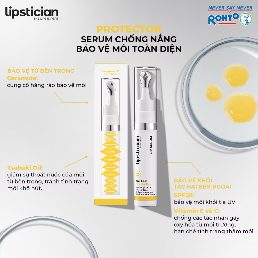 ￼Serum dưỡng môi chống nắng và bảo vệ toàn diện Lipstician Lip Serum Protector 9g
