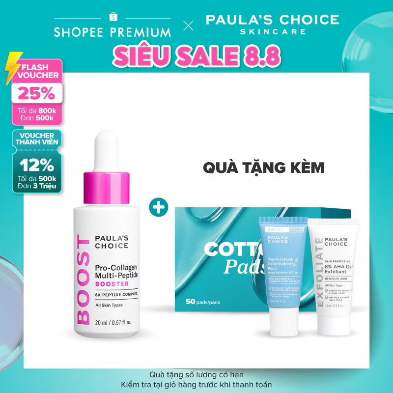 ￼Tinh chất làm căng mịn làm giảm nếp nhăn và săn chắc da Paula's Choice Pro-Collagen Multi-Peptide Booster 20ml 