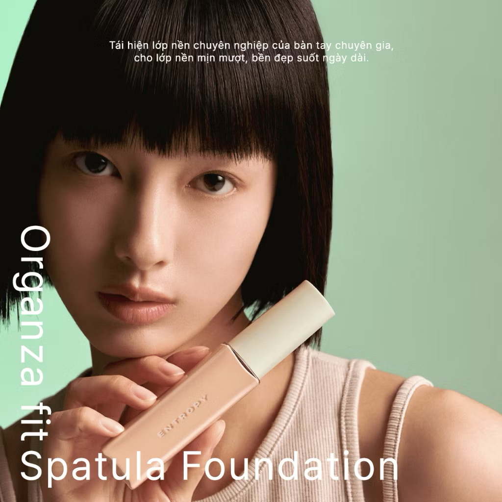 ￼Kem nền tích hợp Spatula mỏng nhẹ như lụa che phủ tự nhiên, bền màu cả ngày 40g Entropy Organza Fit Spatula Foundation 